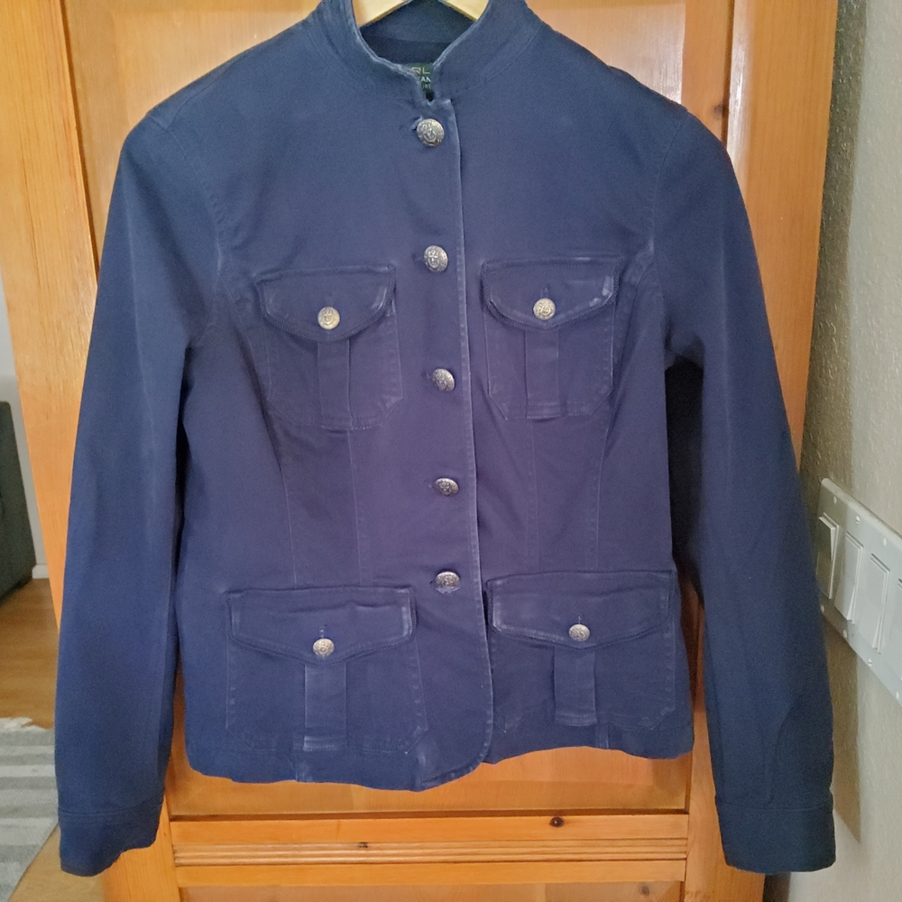 Ralph Lauren Navy Blue Utility Jacket Size 4 EUC
